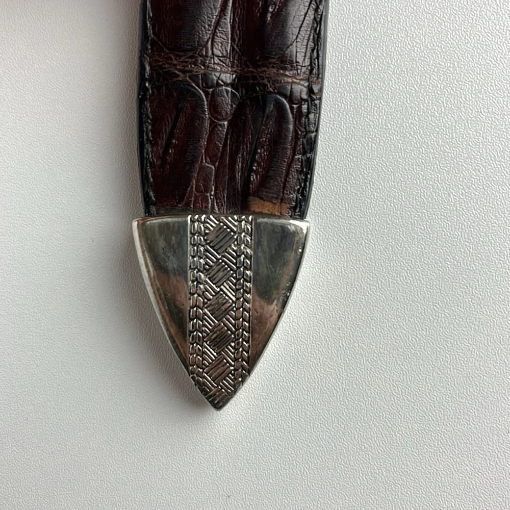 Torino South American Crocodile Western Belt Sz 38